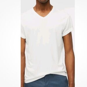 J crew broken in classic v neck shirt white
